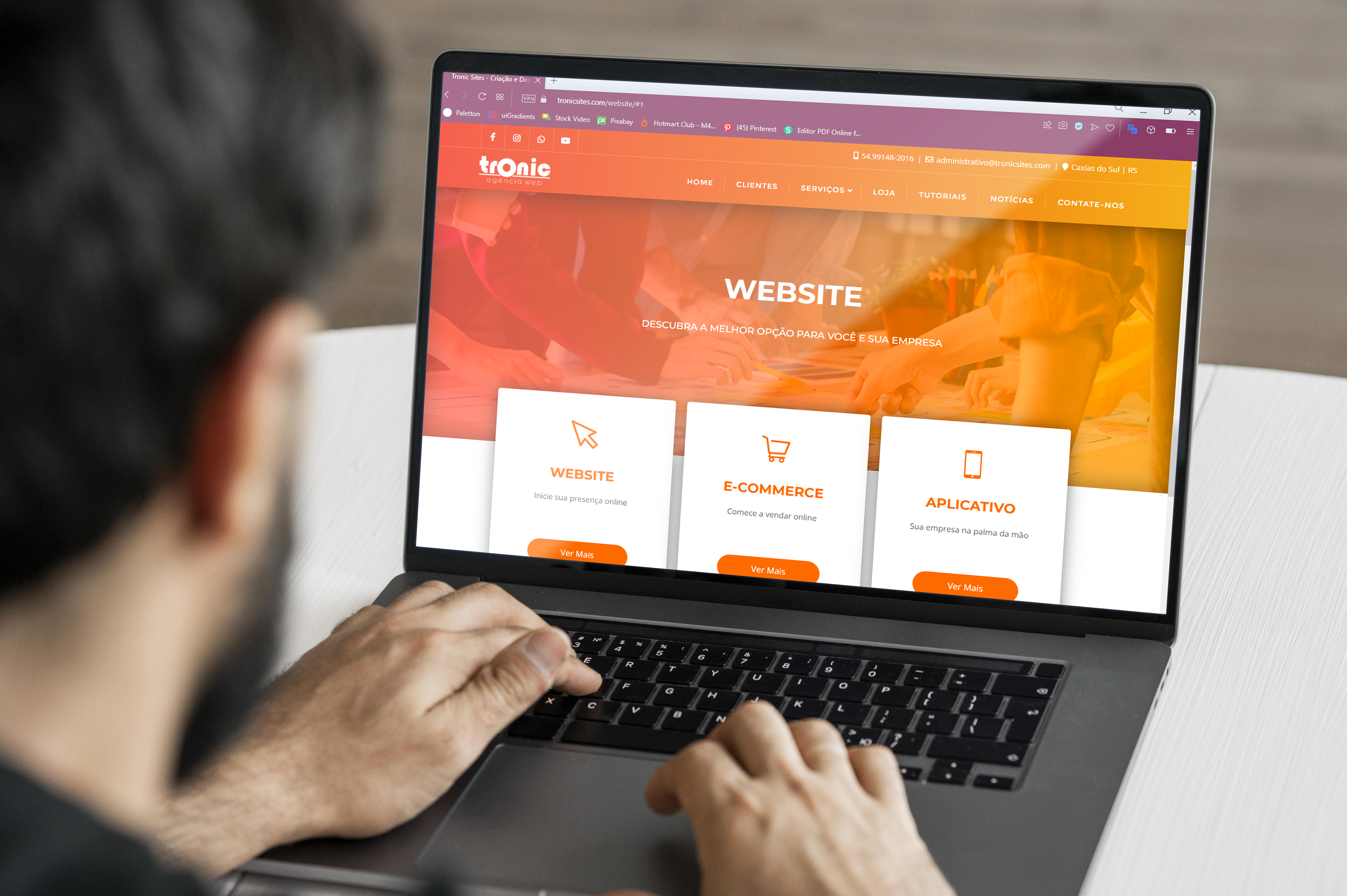 Tronic Sites - Criação e Desenvolvimento de Sites em Caxias do Sul - Agência de Marketing Digital - Webdesign - Criação de Logotipo e Logomarca - Identidade Visual - Programador de Sites - Programação de E-commerce - Empresa que Cria Loja Virtual ou E-commerce - Marketing Digital - Cartão de Visita Digital - Anúncios no Google Adwords - Servidor para Hospedagem de Sites e Registro de Domínios - E-mail Profissional - Empresa que Cria Site - Construção e Confecção de Site - Empresa de Marketing Digital em Caxias do Sul